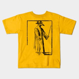 Plague Doctor ∆∆∆ Vintage Illustration Design Kids T-Shirt